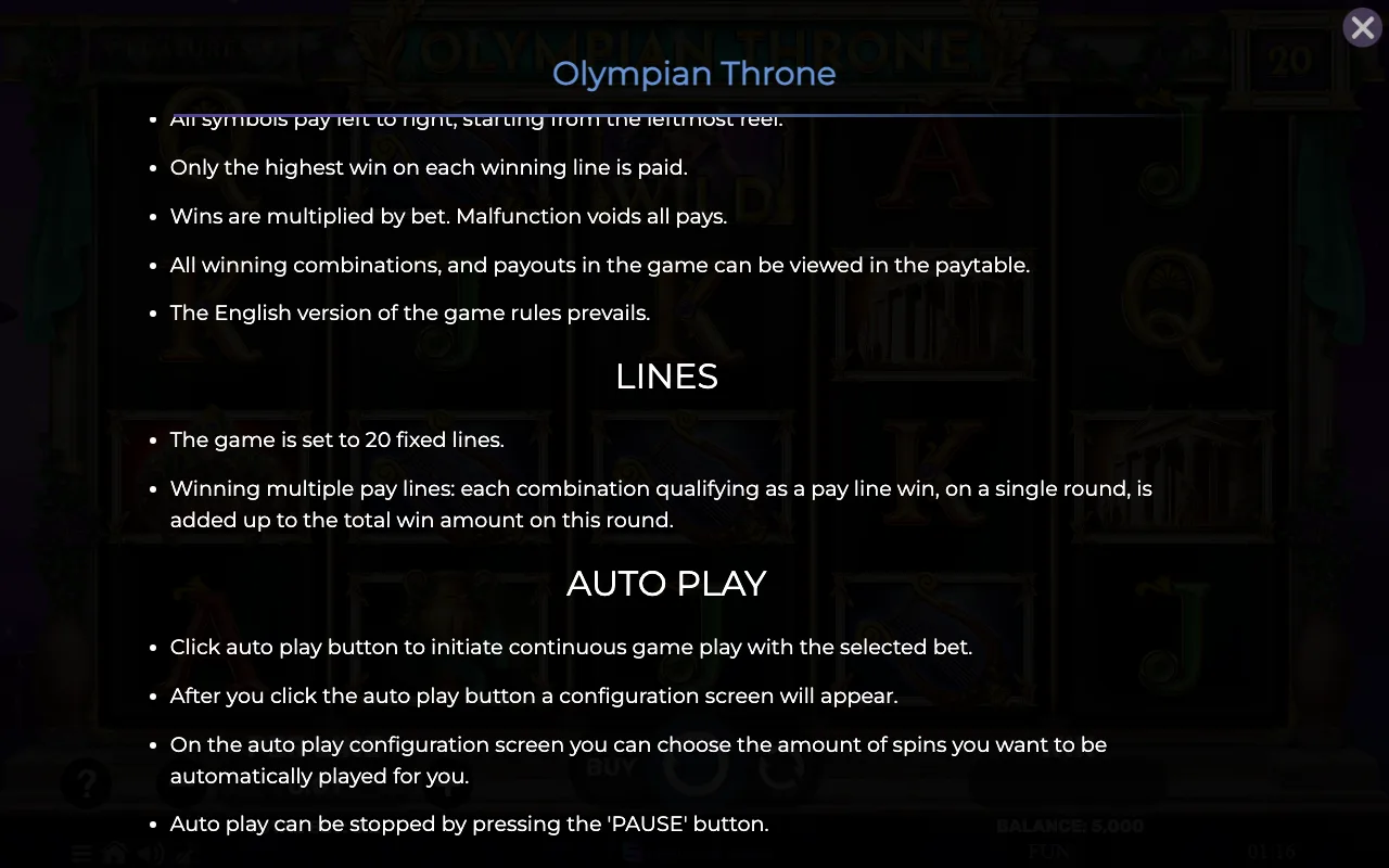 Game rules, page 7 — Olympian Throne
