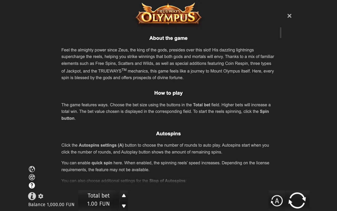 Game rules, page 6 — Olympus TrueWays