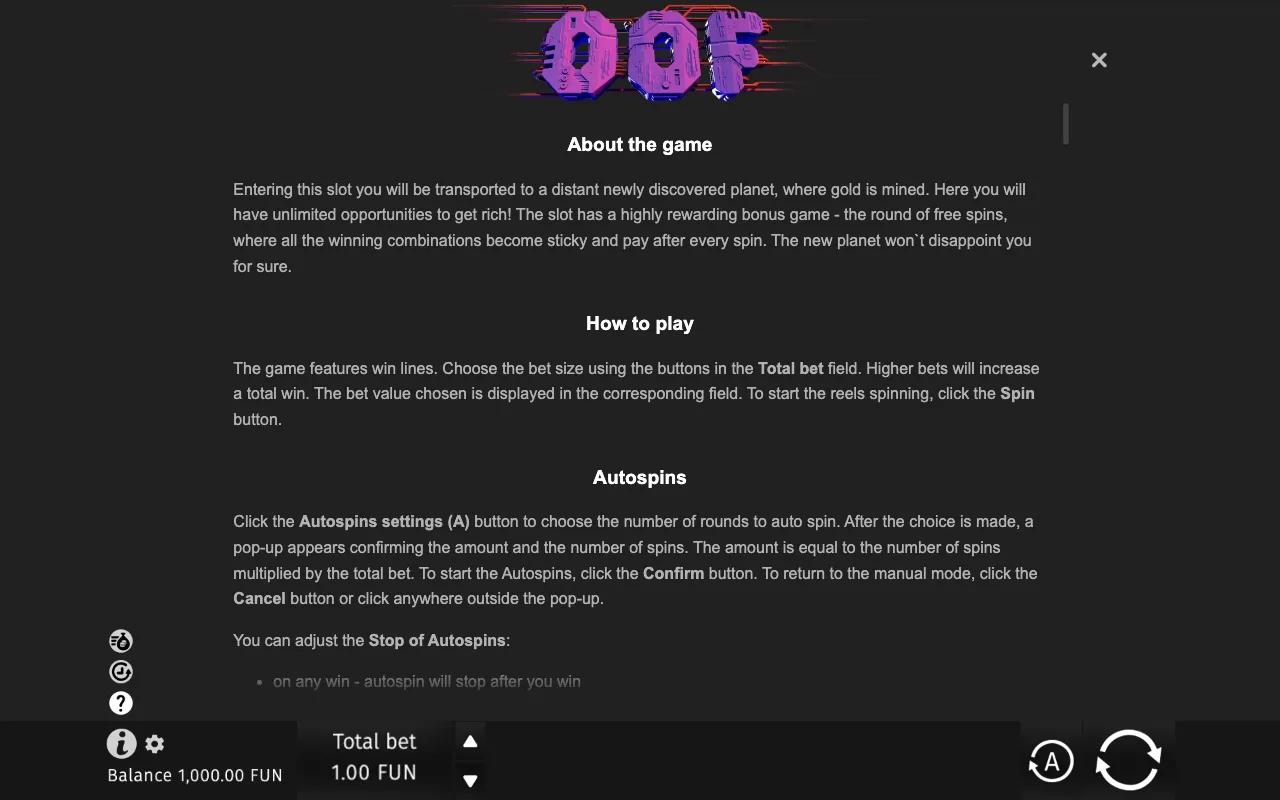 Game rules, page 6 — OOF The Goldmine Planet