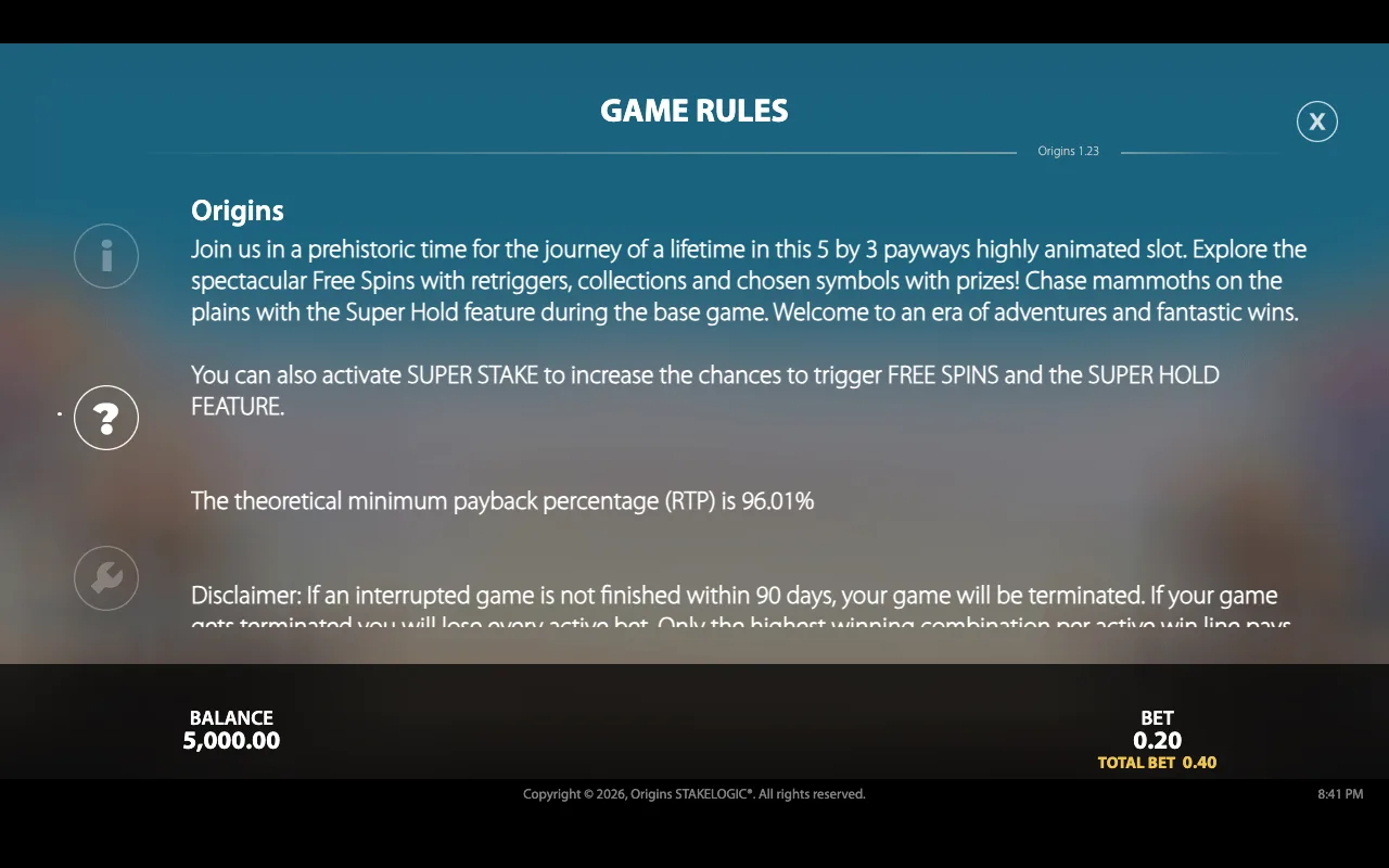Game rules — Origins