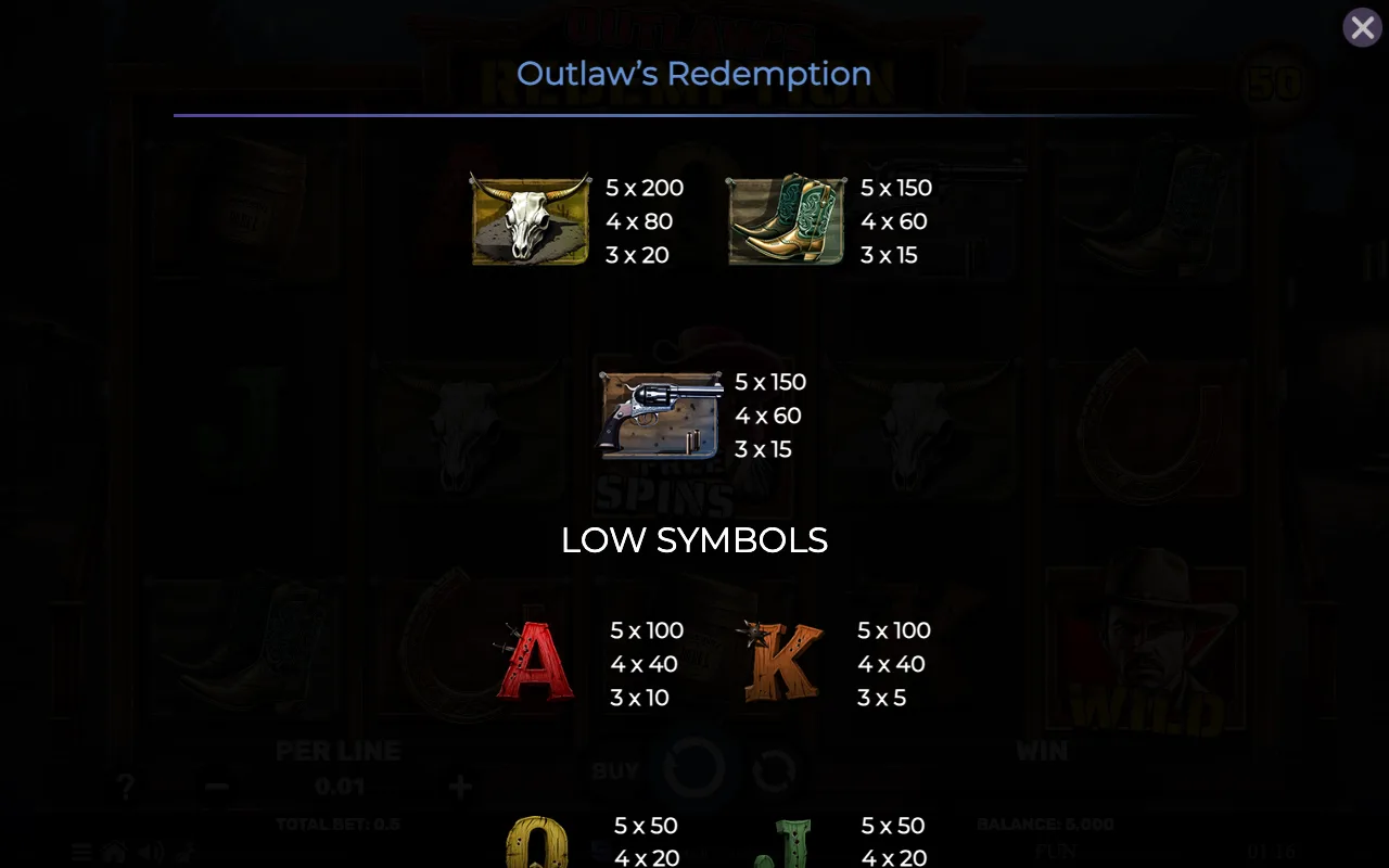 Game rules, page 5 — Outlaws Redemption