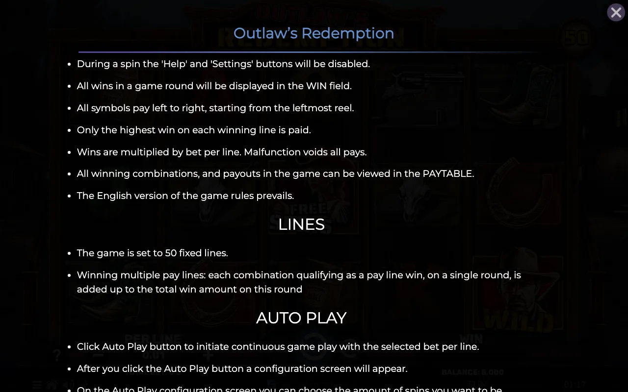 Game rules, page 7 — Outlaws Redemption