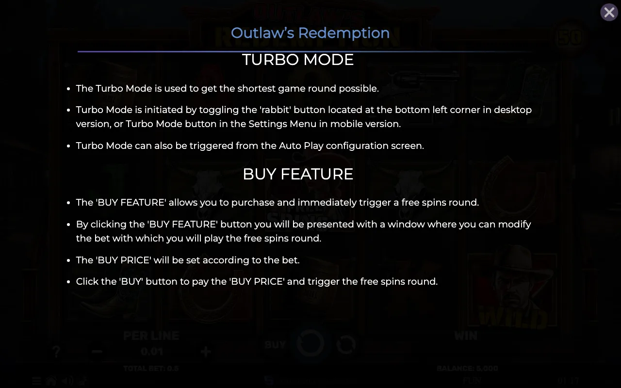 Game rules, page 8 — Outlaws Redemption