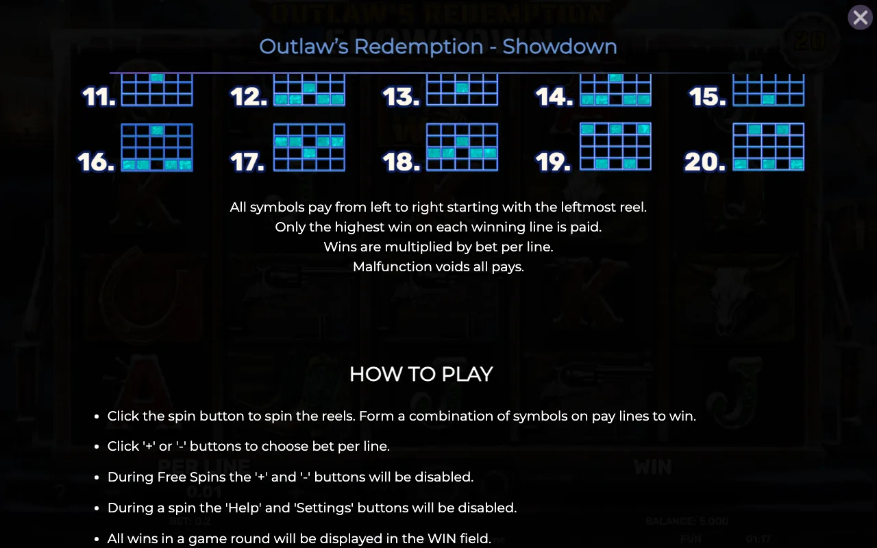 Game rules, page 6 — Outlaws Redemption Showdown