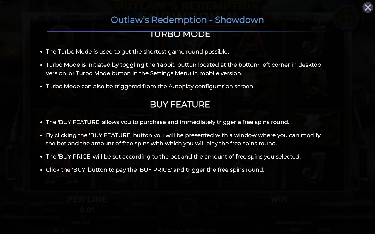 Game rules, page 8 — Outlaws Redemption Showdown