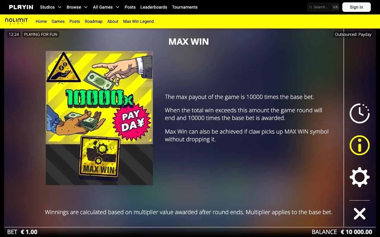 Max win — Outsourced: Payday