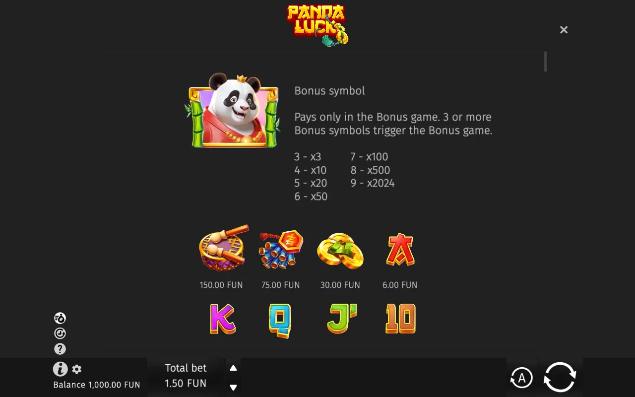 Game rules, page 1 — Panda Luck