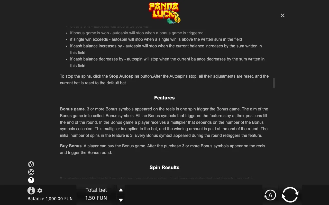 Game rules, page 5 — Panda Luck