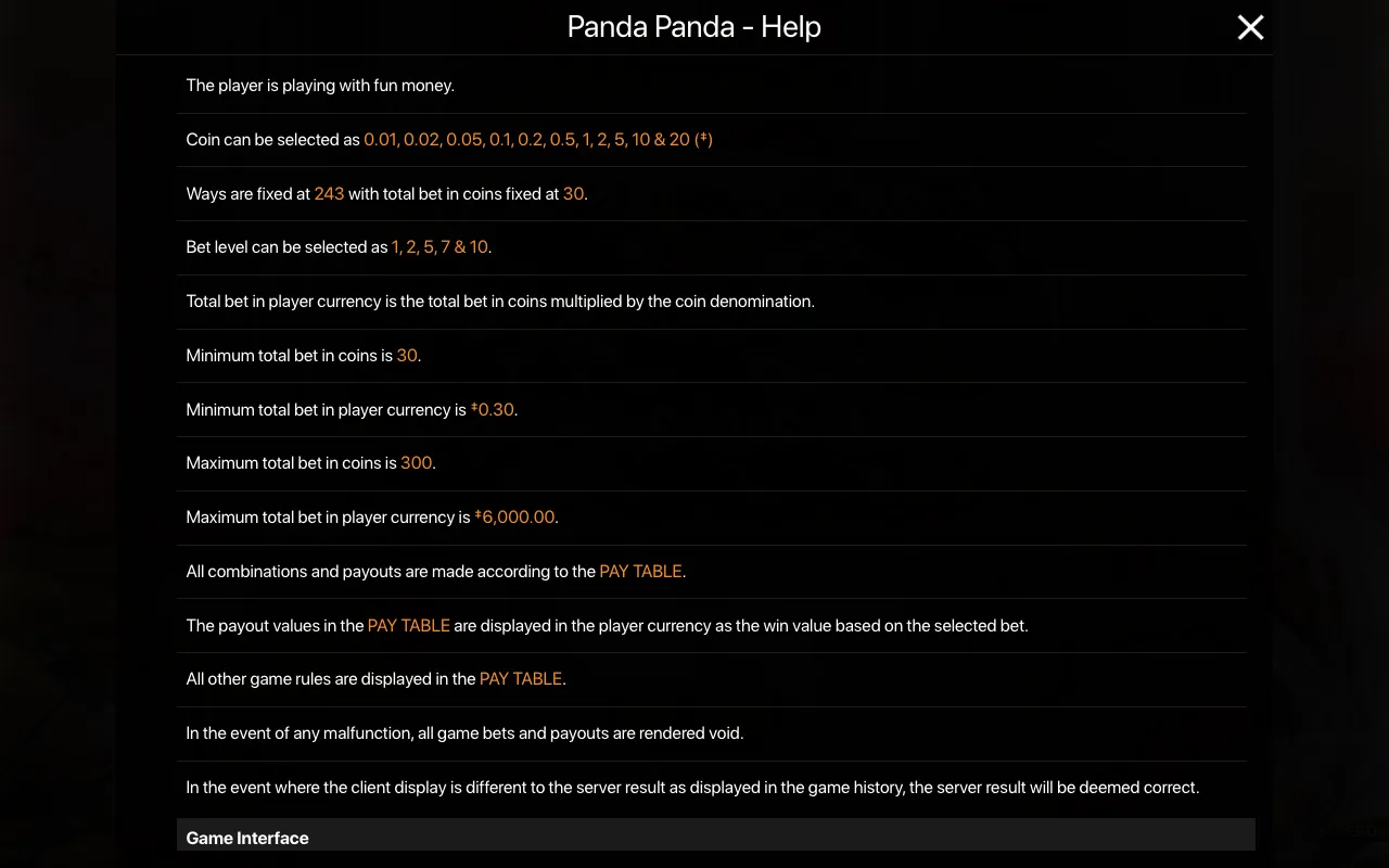 Game rules, page 1 — Panda Panda