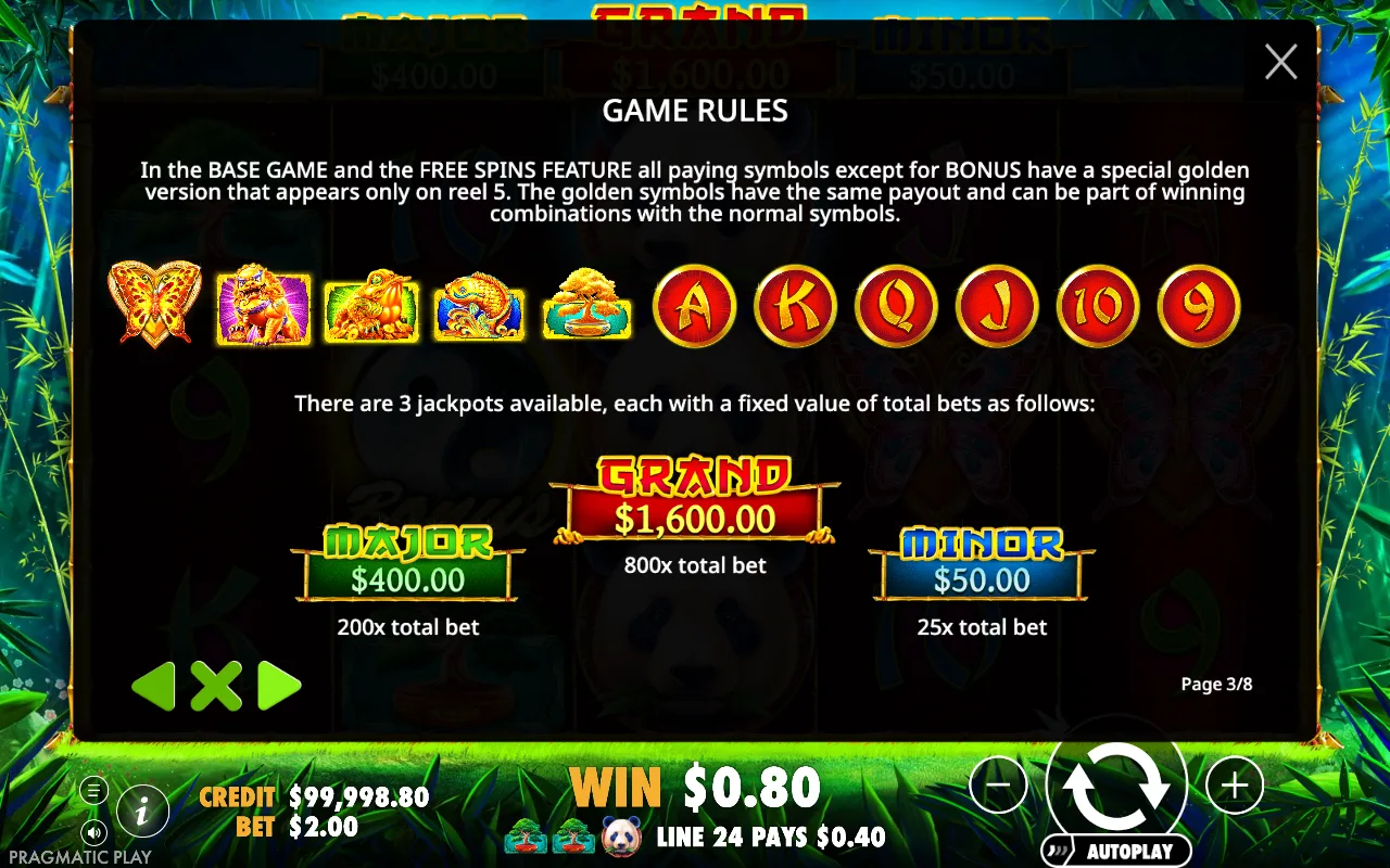 Game rules — Panda's Fortune