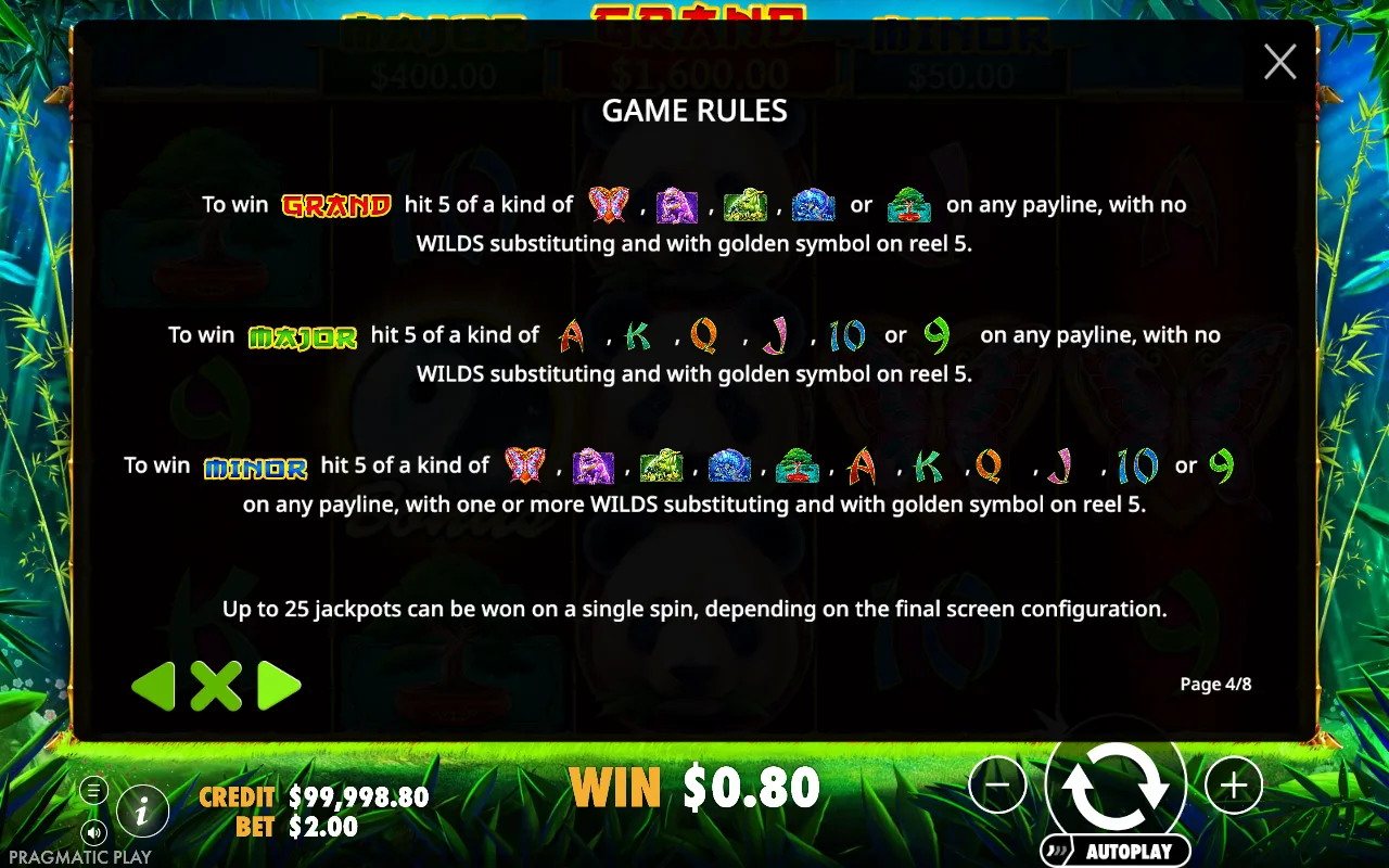 Game rules — Panda's Fortune