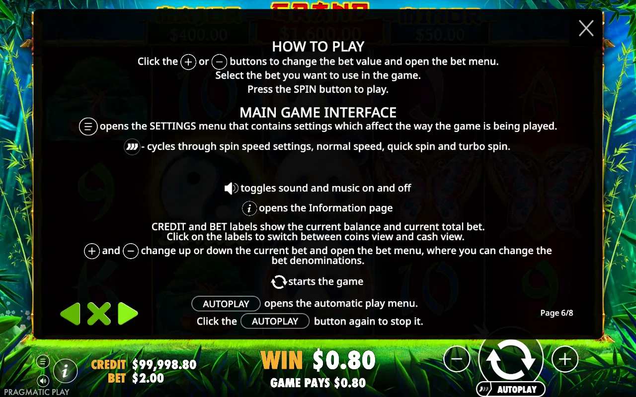 How to play — Panda's Fortune