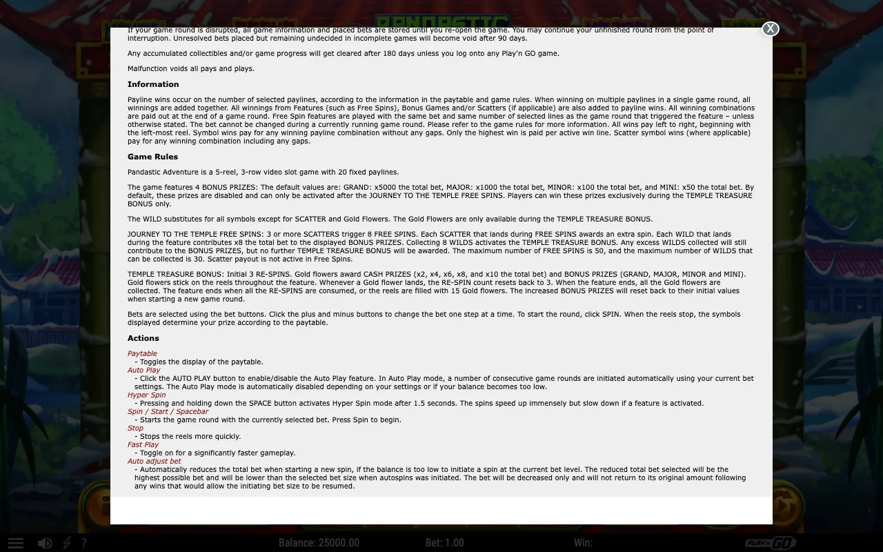 Game rules, page 2 — Pandastic Adventure