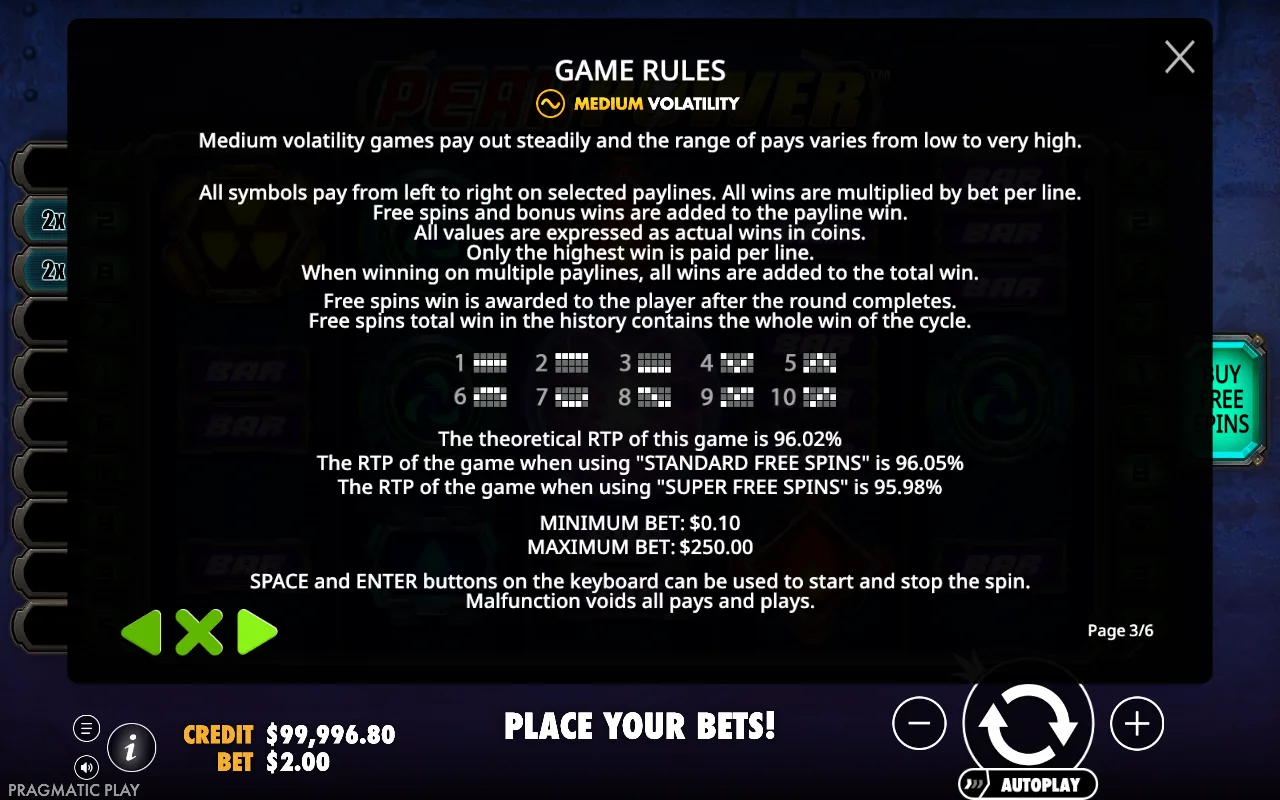 Game rules — Peak Power