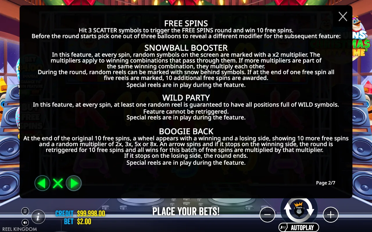 Free spins — Penguins Christmas Party Time