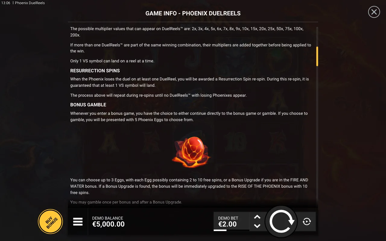 Game rules, page 2 — Phoenix DuelReels