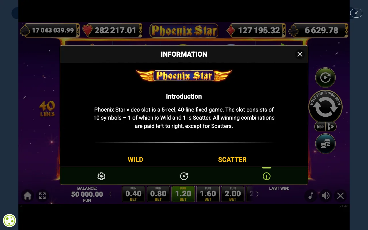 Game rules, page 1 — Phoenix Star
