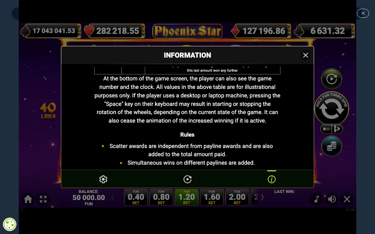 Game rules, page 6 — Phoenix Star