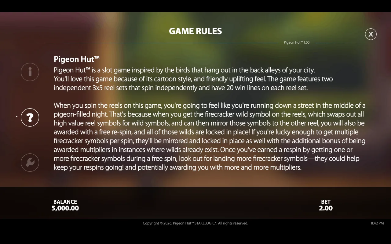 Game rules — Pigeon Hut