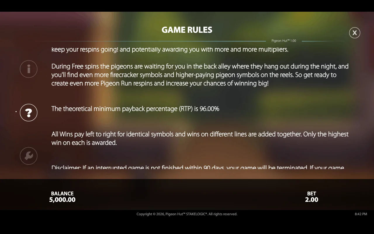 Game rules — Pigeon Hut