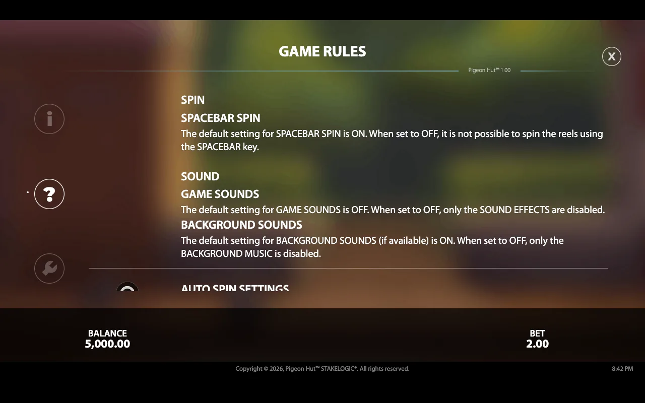 Game rules — Pigeon Hut