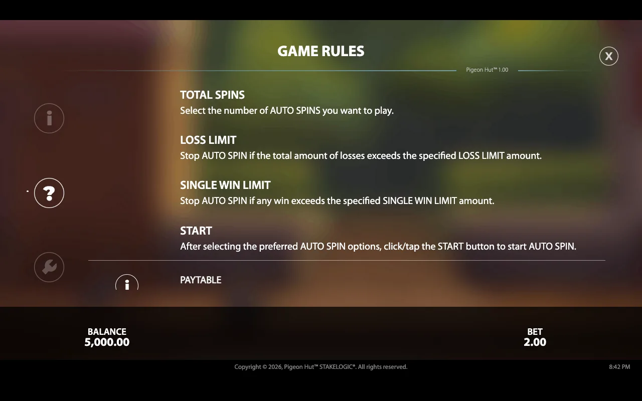 Game rules — Pigeon Hut