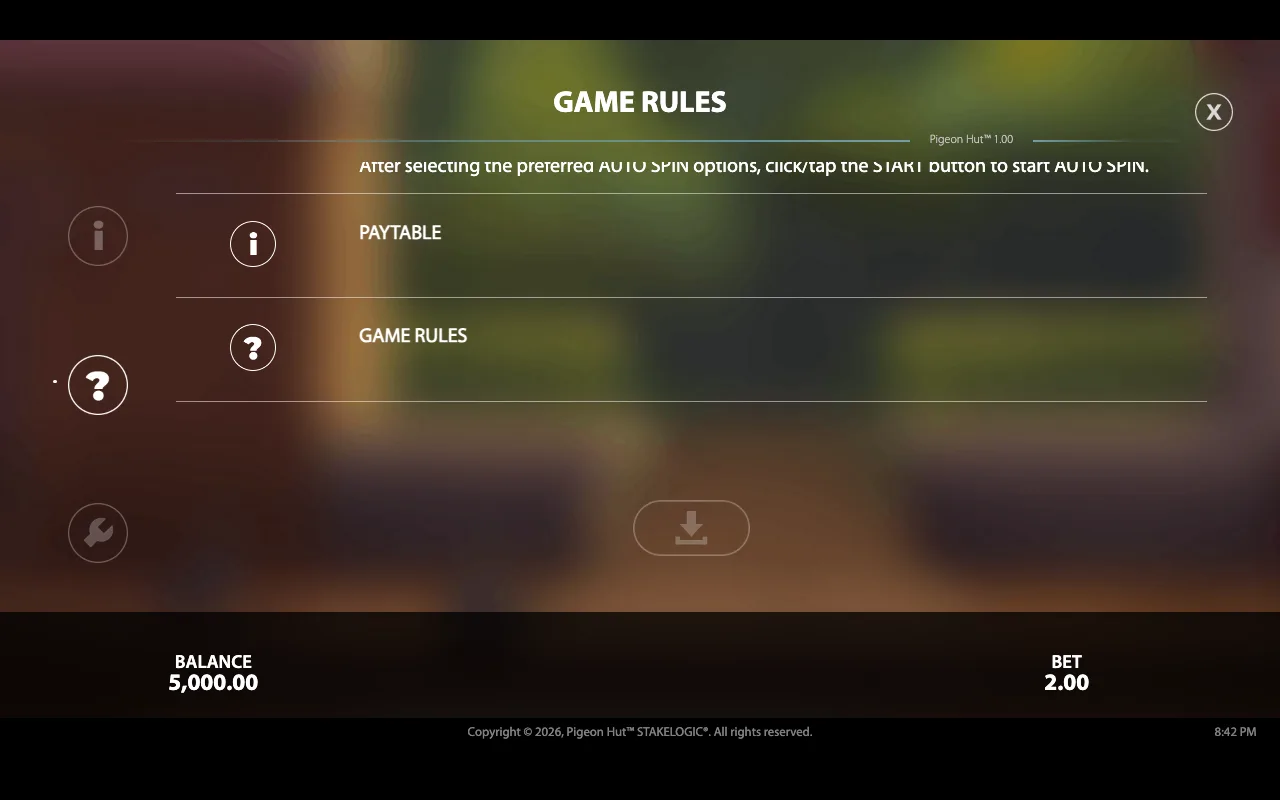 Game rules, page 8 — Pigeon Hut