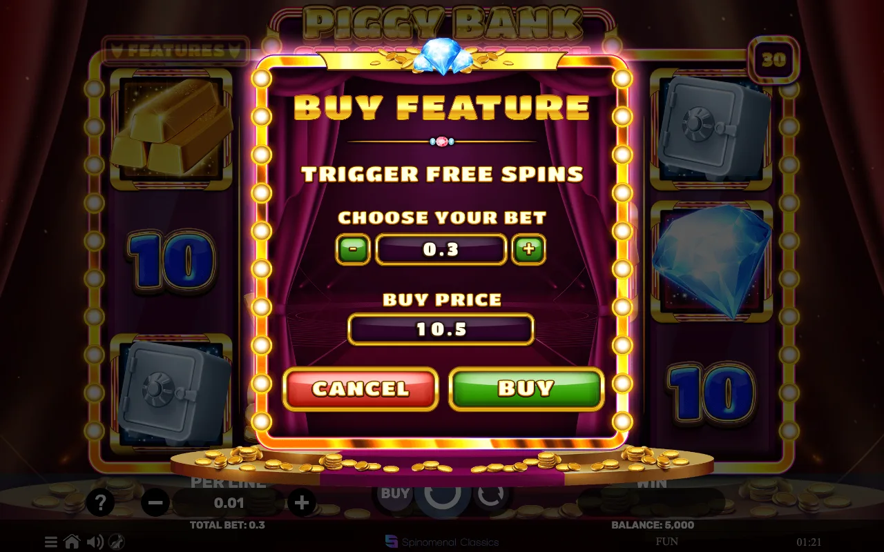 Buying the feature — Piggy Bank Stacked Fortune