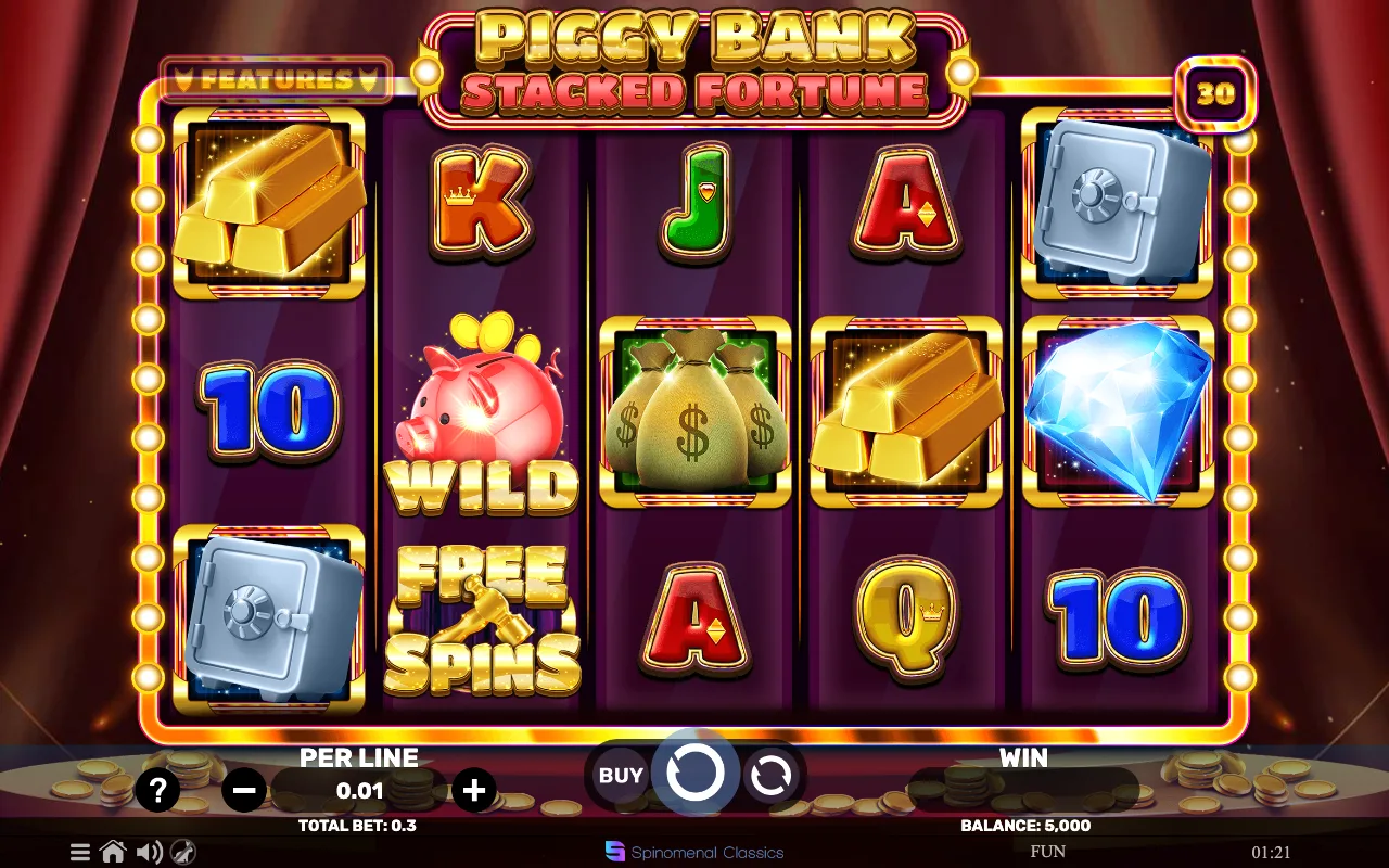 The base game — Piggy Bank Stacked Fortune