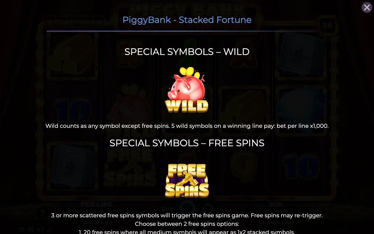Special symbols - wild — Piggy Bank Stacked Fortune