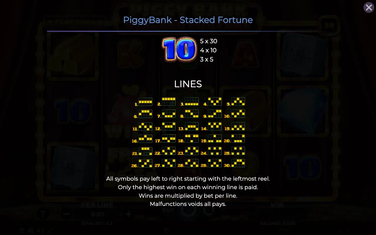 Lines — Piggy Bank Stacked Fortune