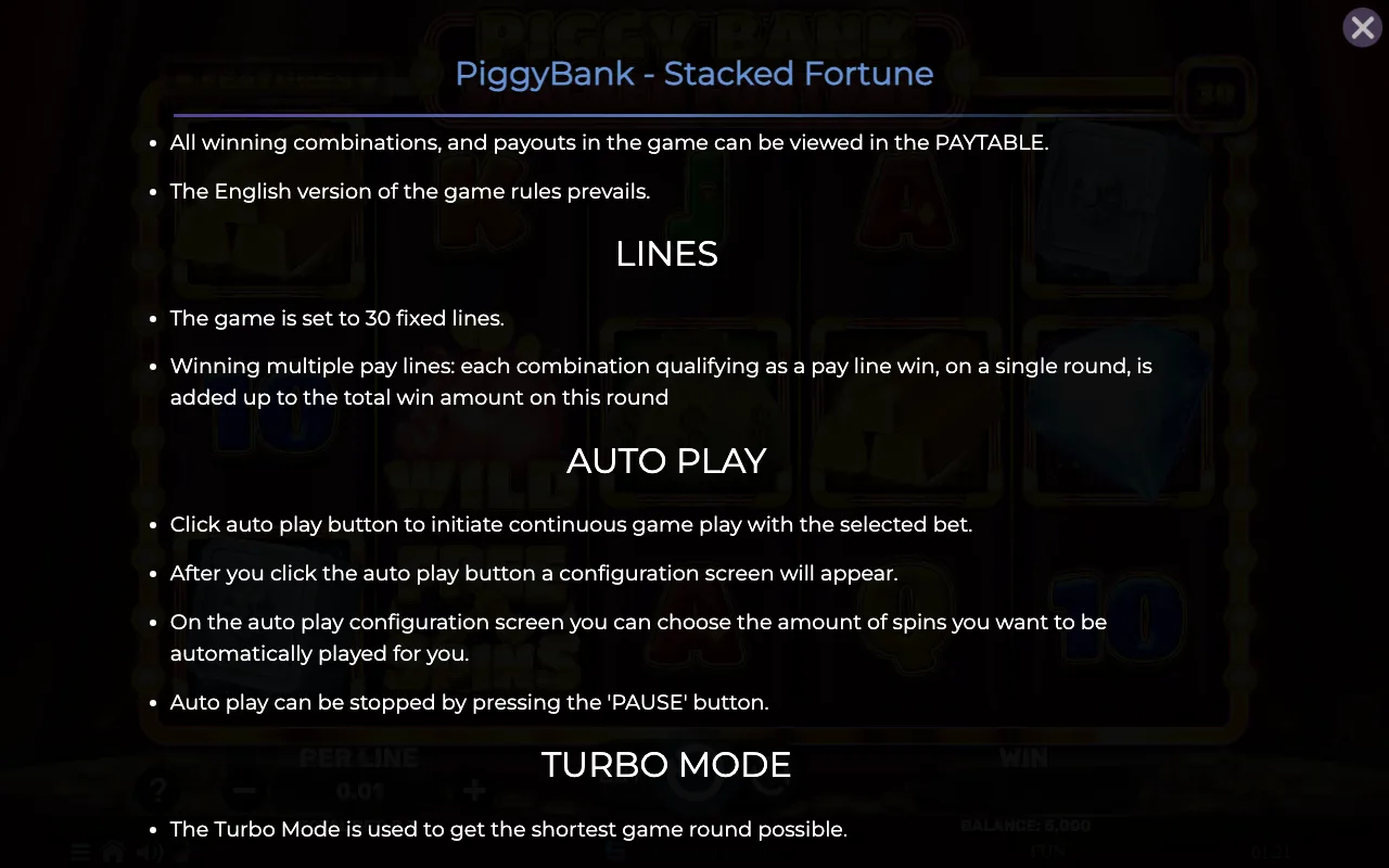 Lines — Piggy Bank Stacked Fortune