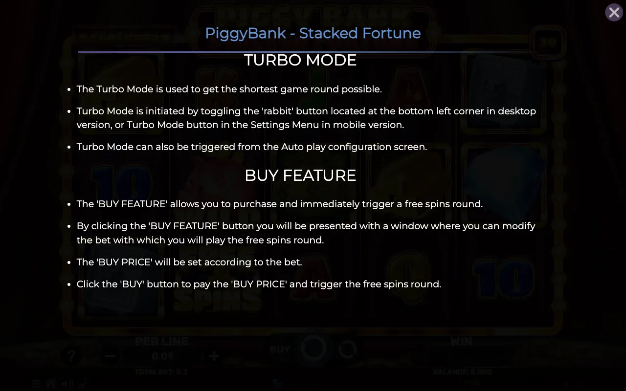 Game rules, page 7 — Piggy Bank Stacked Fortune
