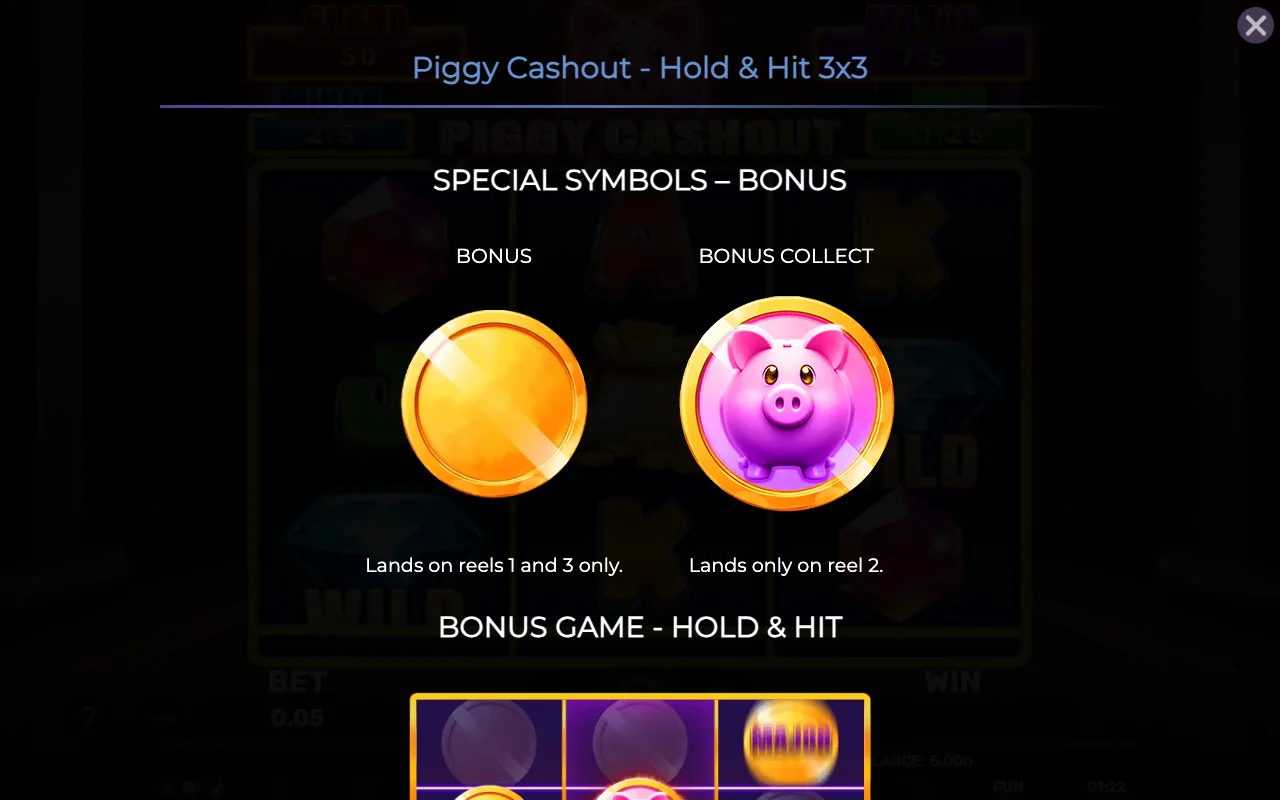 Special symbols - bonus — Piggy Cashout Holdhit 3x3