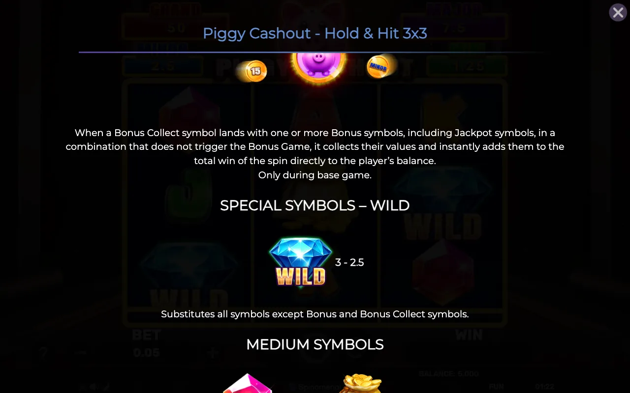 Special symbols - wild — Piggy Cashout Holdhit 3x3