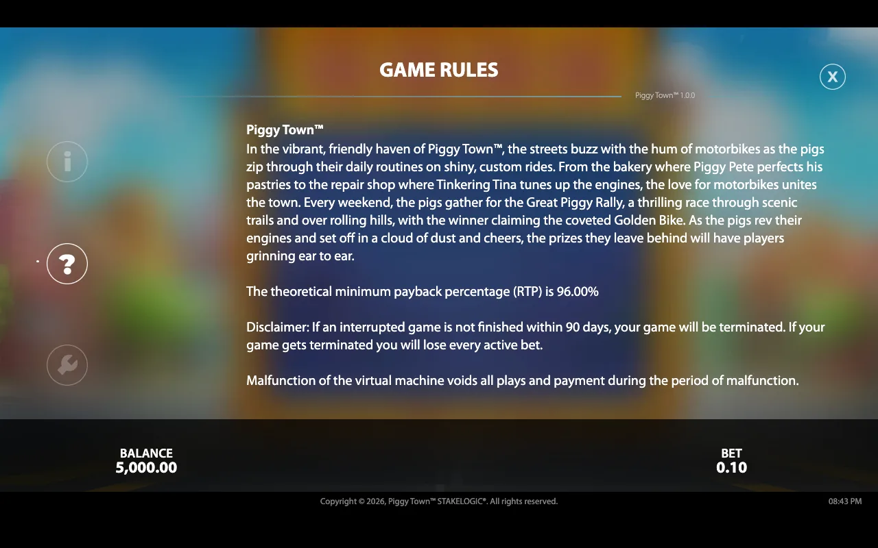 Game rules — Piggy Town