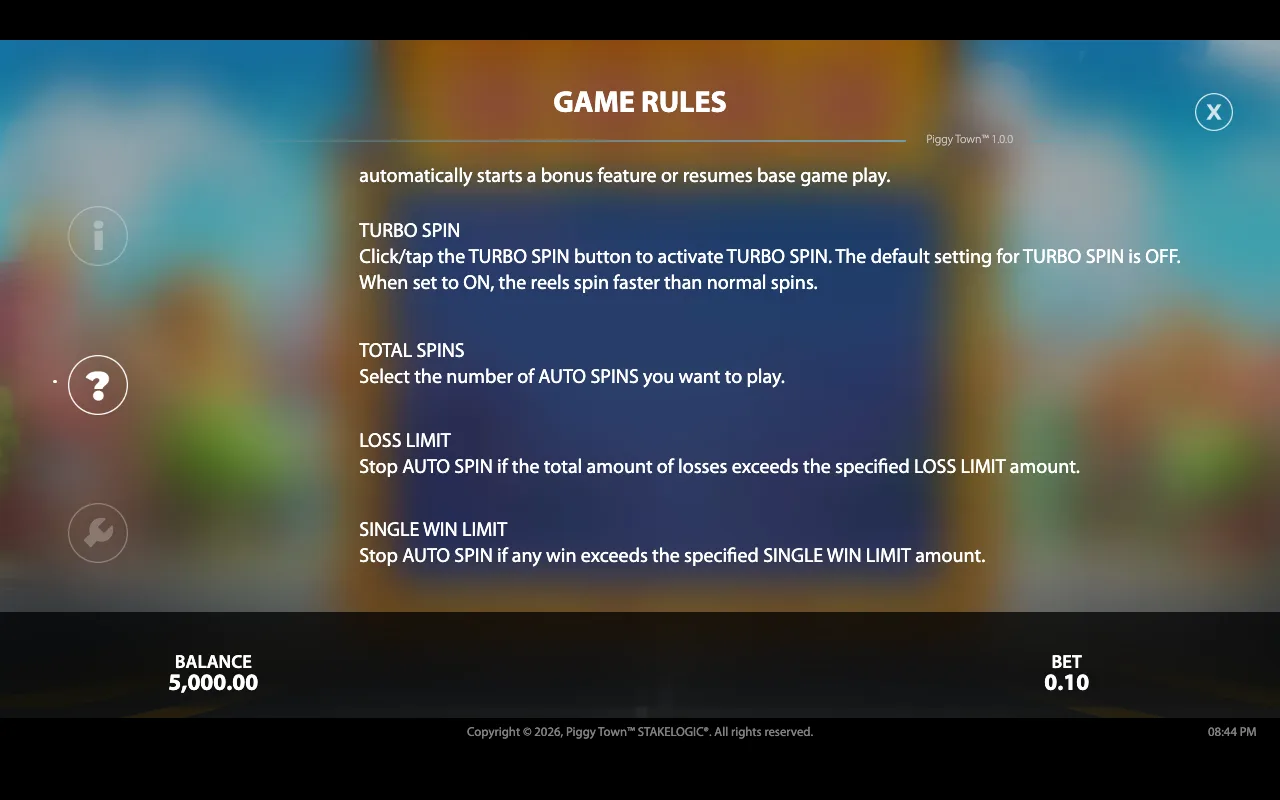 Game rules, page 6 — Piggy Town