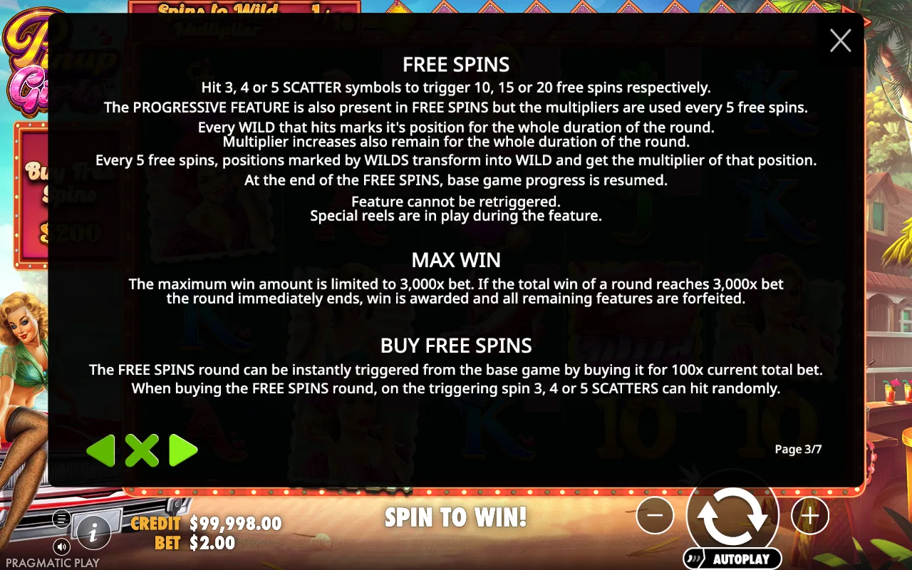 Free spins — Pinup Girls