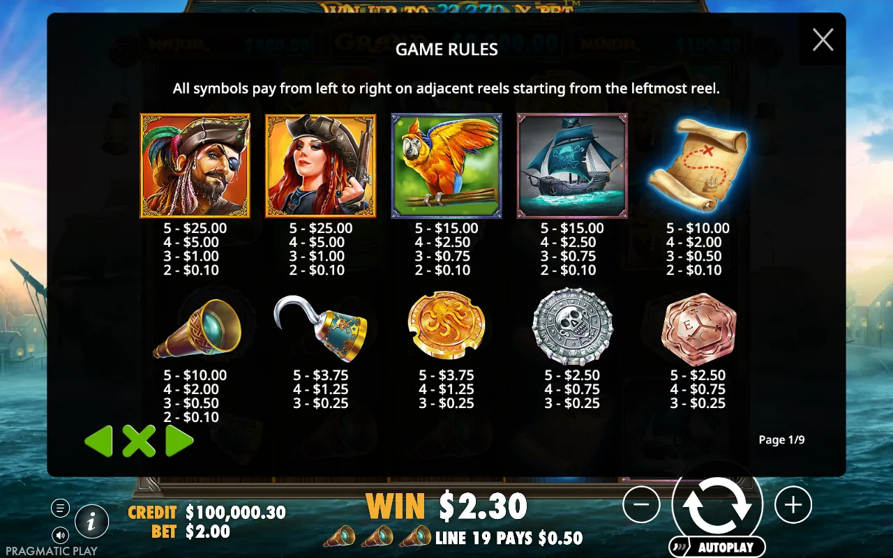 Game rules — Pirate Gold
