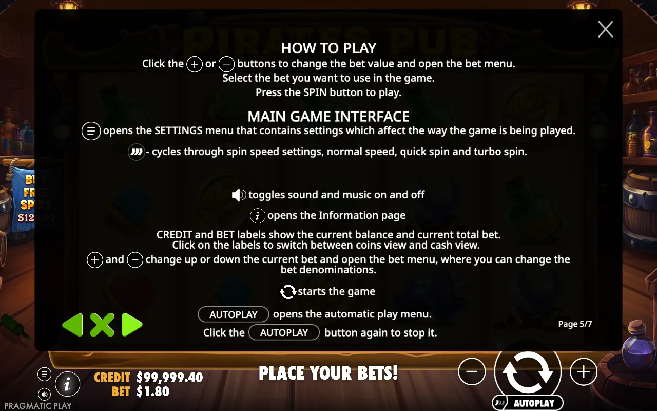 How to play — Pirates Pub