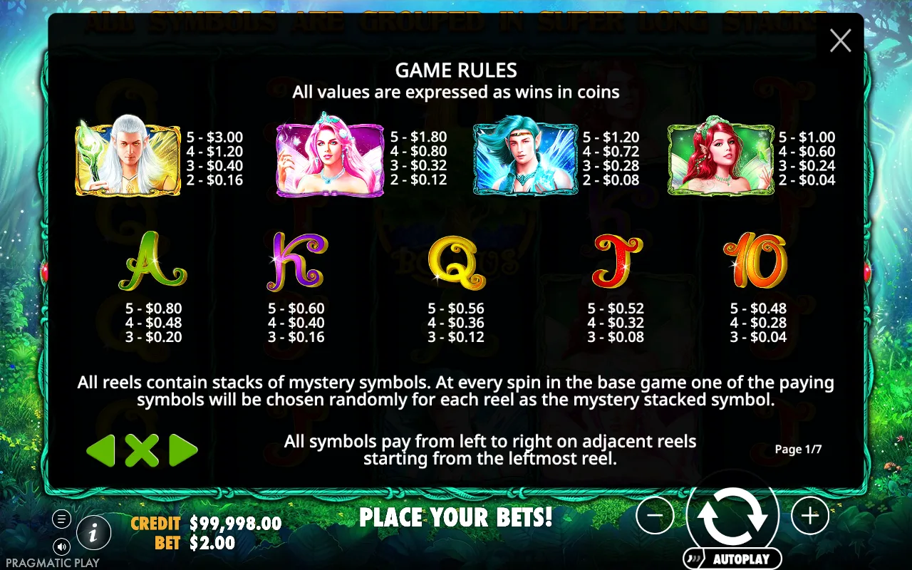 Game rules — Pixie Wings