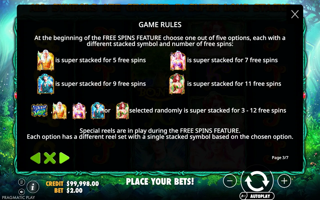 Game rules — Pixie Wings