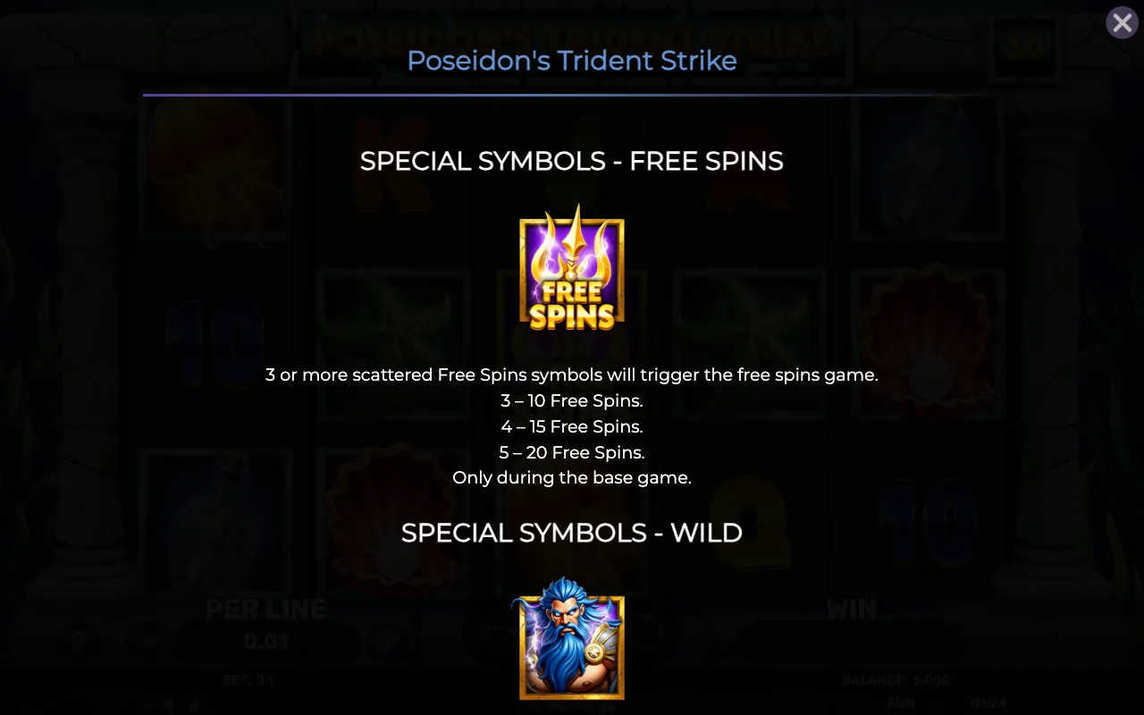 Special symbols - free spins — Poseidons Trident Strike