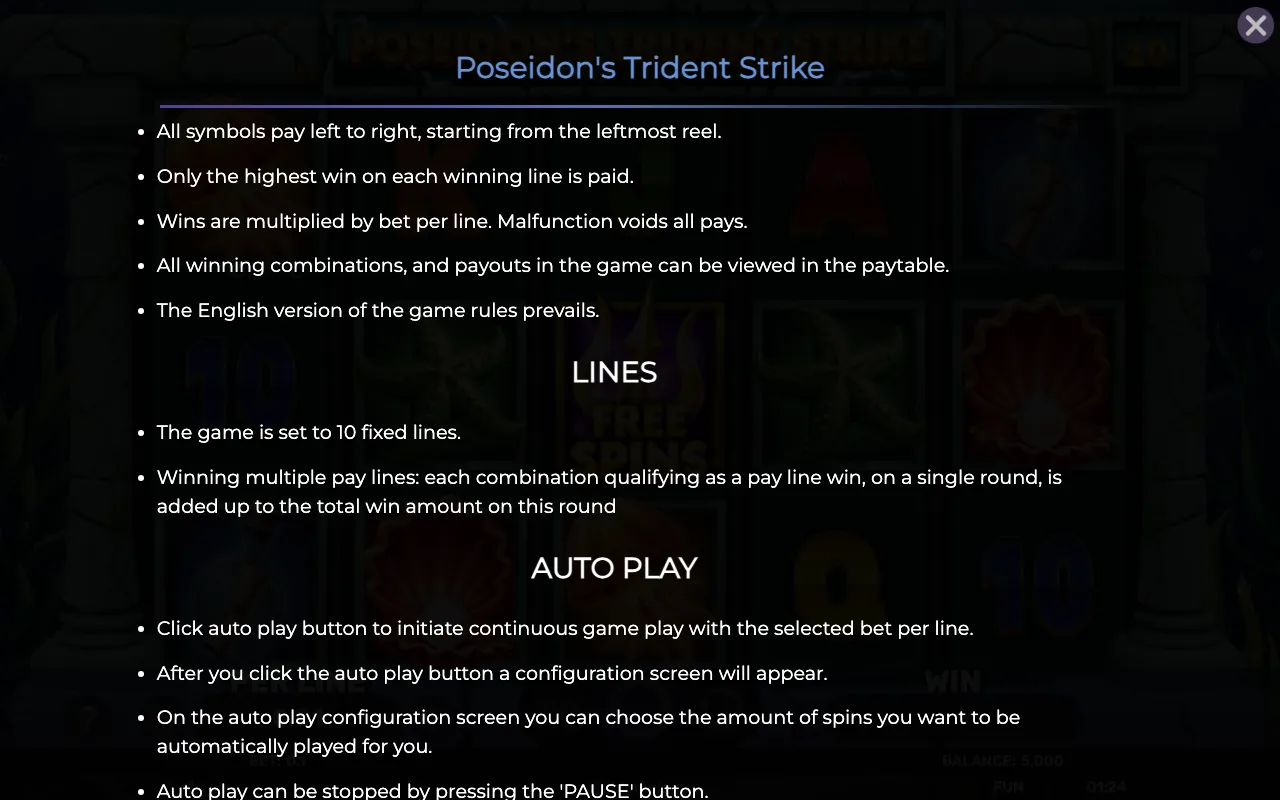 Game rules, page 7 — Poseidons Trident Strike