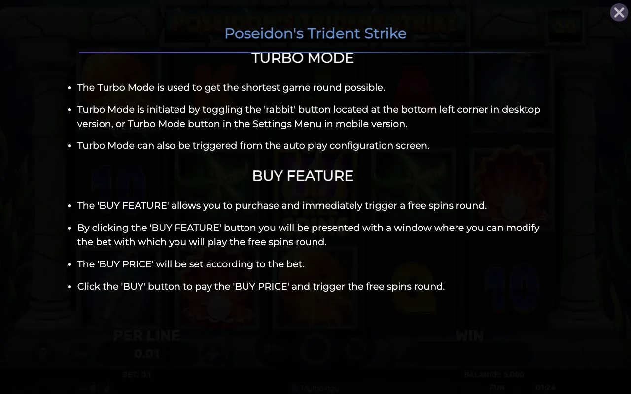 Buy feature — Poseidons Trident Strike