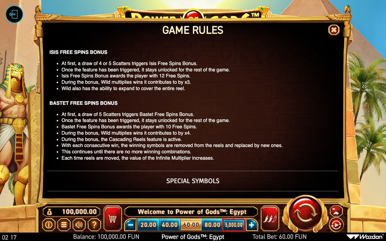 Game rules, page 10 — Power of Gods Egypt