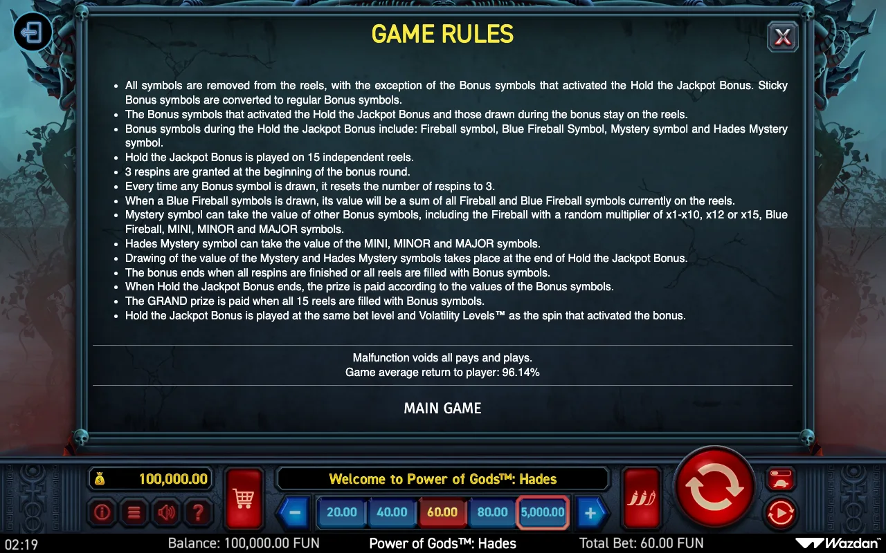 Game rules, page 11 — Power of Gods Hades