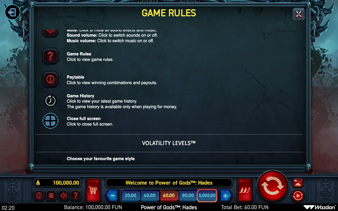 Game rules, page 14 — Power of Gods Hades