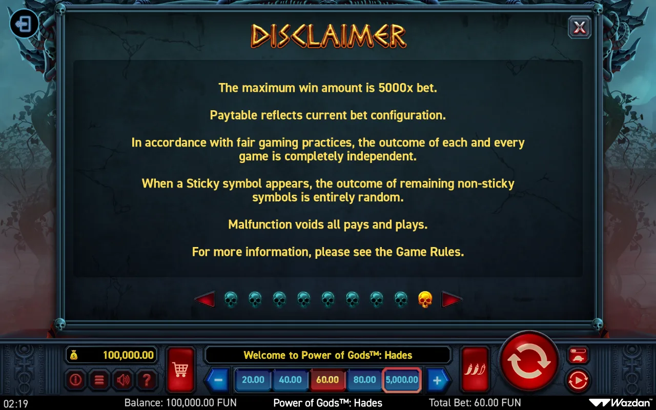Game rules, page 9 — Power of Gods Hades