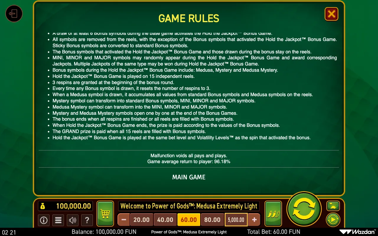 Game rules, page 10 — Power of Gods Medusa Extremely Light